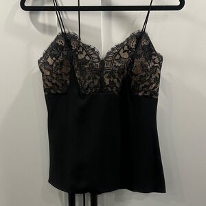 Alexander McQueen Black and Tan Lace Top